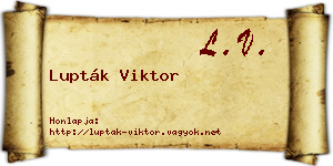 Lupták Viktor névjegykártya